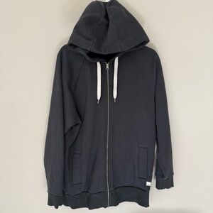 Vuori Restore Hoodie - Long Full Zip Long in Black Small